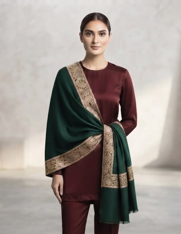 Semi Pashmina Embroided Stole