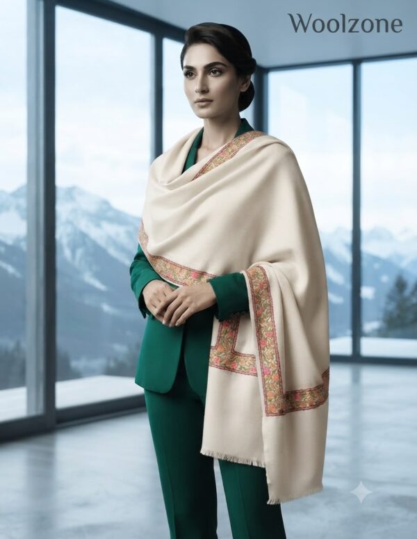 Semi Pashmina Hand-work Chamba Embroidery