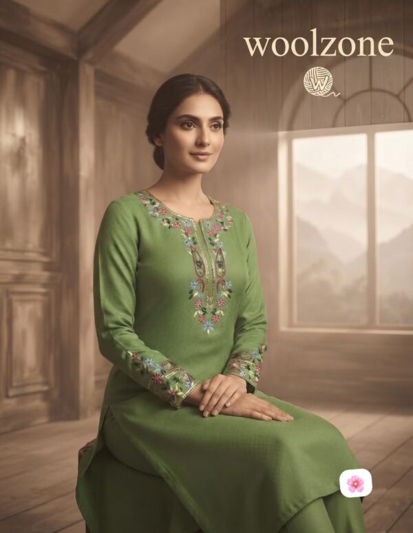 Vibrant Yoke Embroidered Suit